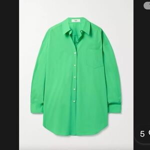 M/L The Frankie Shop Green Melody Oversized Button Up Shirt